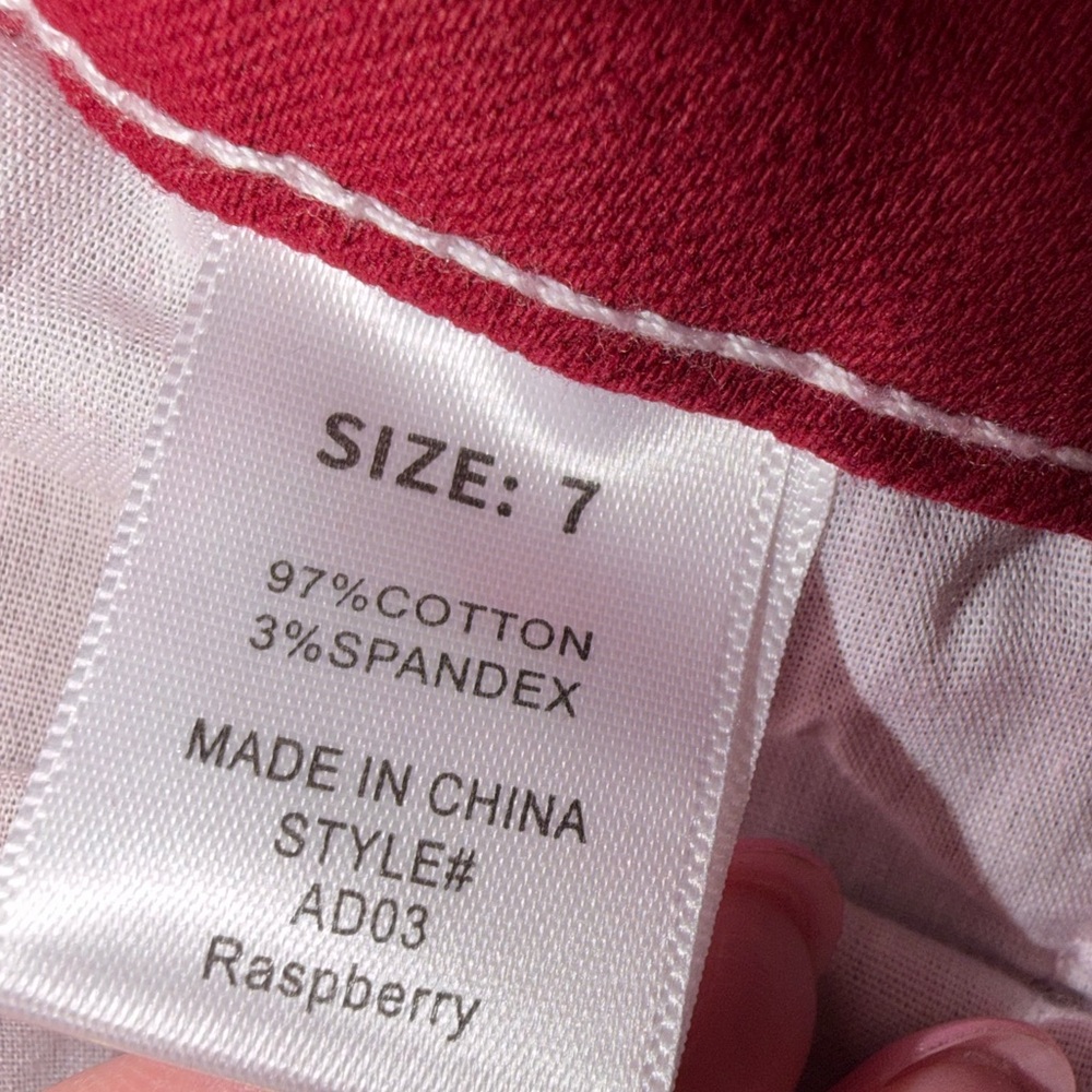 Fashion Nova Y2K Red Cargo Utility Jeans Contrast Stitch Festival Rave Size 7 - Picture 11 of 14